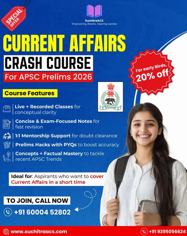 APSC Prelims Current Affairs Crash Course, 2026